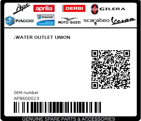 Product image: Aprilia - AP8600023 - .WATER OUTLET UNION  0