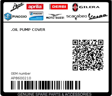 Product image: Aprilia - AP8600210 - .OIL PUMP COVER  0
