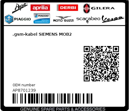 Product image: Aprilia - AP8701239 - .gsm-kabel SIEMENS MOB2  0