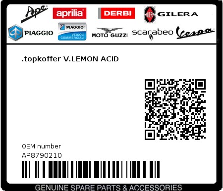 Product image: Aprilia - AP8790210 - .topkoffer V.LEMON ACID 