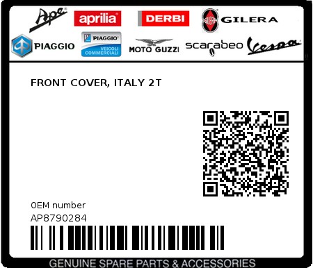 Product image: Aprilia - AP8790284 - FRONT COVER, ITALY 2T 