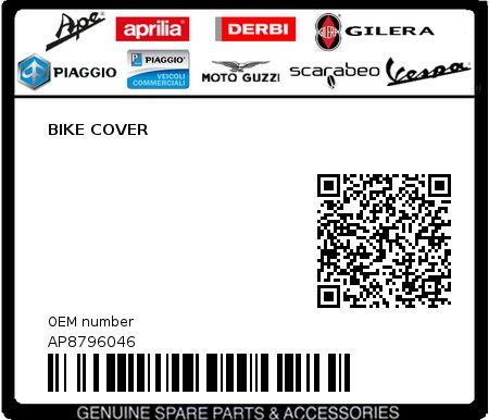 Product image: Aprilia - AP8796046 - BIKE COVER 