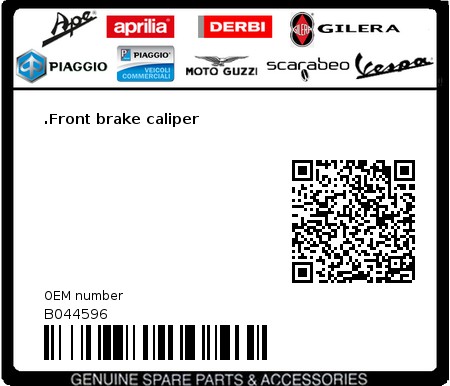 Product image: Aprilia - B044596 - .Front brake caliper 