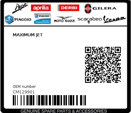 Product image: Aprilia - CM129901 - MAXIMUM JET 