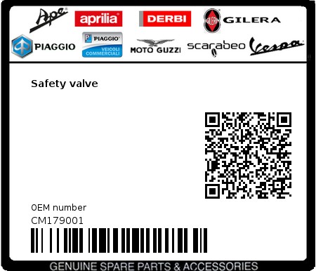Product image: Aprilia - CM179001 - Safety valve  0