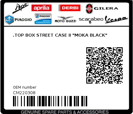 Product image: Aprilia - CM220308 - .TOP BOX STREET CASE II "MOKA BLACK" 