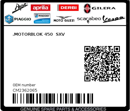 Product image: Aprilia - CM2362065 - .MOTORBLOK 450  SXV 