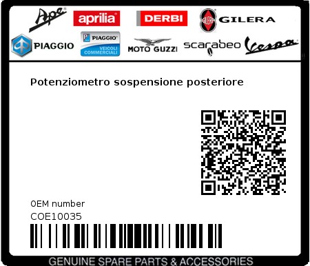 Product image: Aprilia - COE10035 - Potenziometro sospensione posteriore  0