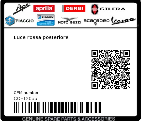 Product image: Aprilia - COE12055 - Luce rossa posteriore 