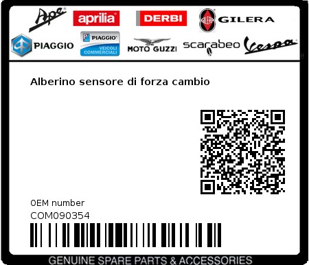 Product image: Aprilia - COM090354 - Alberino sensore di forza cambio 