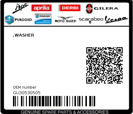 Product image: Aprilia - GU30530505 - .WASHER  0