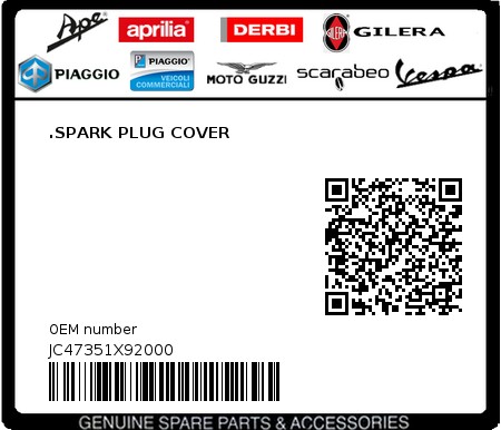 Product image: Aprilia - JC47351X92000 - .SPARK PLUG COVER 