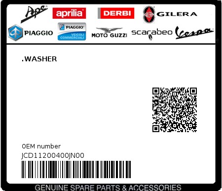 Product image: Aprilia - JCD11200400JN00 - .WASHER  0