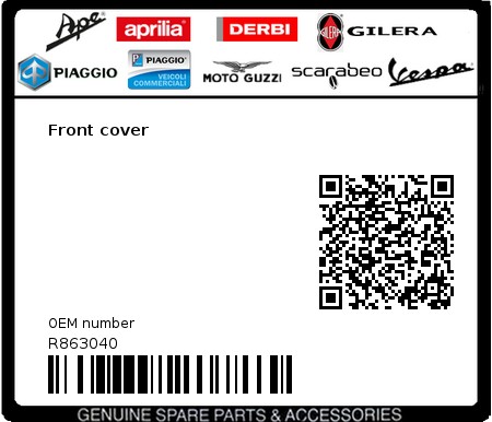 Product image: Aprilia - R863040 - Front cover  0