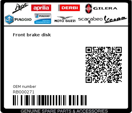 Product image: Aprilia - RB000271 - Front brake disk 