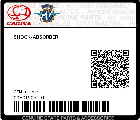 Product image: Cagiva - 00H01505191 - SHOCK-ABSORBER 