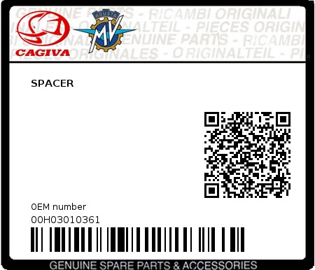 Product image: Cagiva - 00H03010361 - SPACER  0