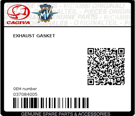 Product image: Cagiva - 037084005 - EXHAUST GASKET 