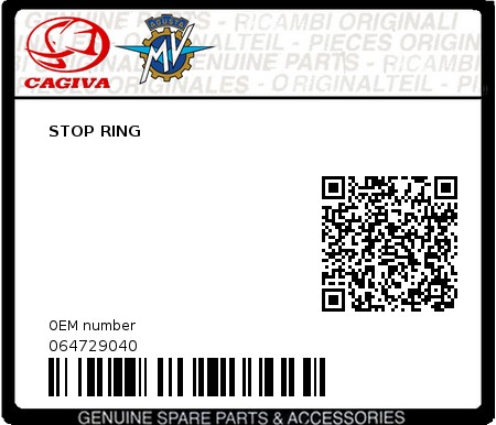 Product image: Cagiva - 064729040 - STOP RING  0