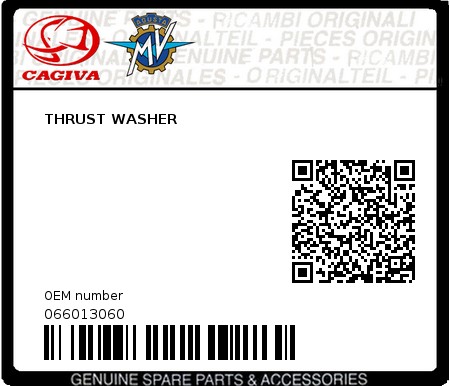 Product image: Cagiva - 066013060 - THRUST WASHER  0