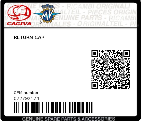 Product image: Cagiva - 072792174 - RETURN CAP  0