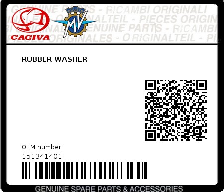 Product image: Cagiva - 151341401 - RUBBER WASHER  0