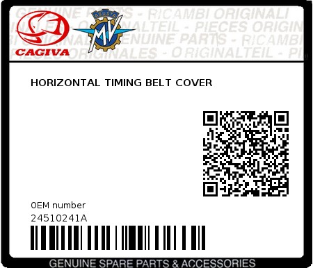 Product image: Cagiva - 24510241A - HORIZONTAL TIMING BELT COVER  0