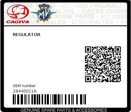 Product image: Cagiva - 28440021A - REGULATOR  0
