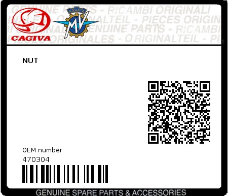 Product image: Cagiva - 470304 - NUT 