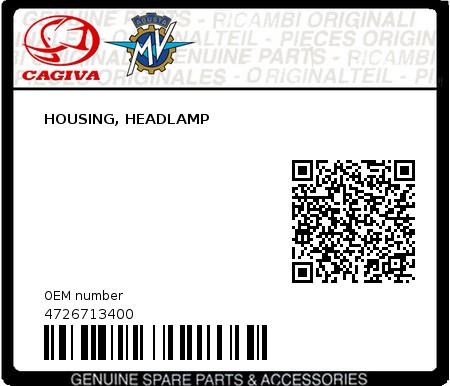 Product image: Cagiva - 4726713400 - HOUSING, HEADLAMP  0