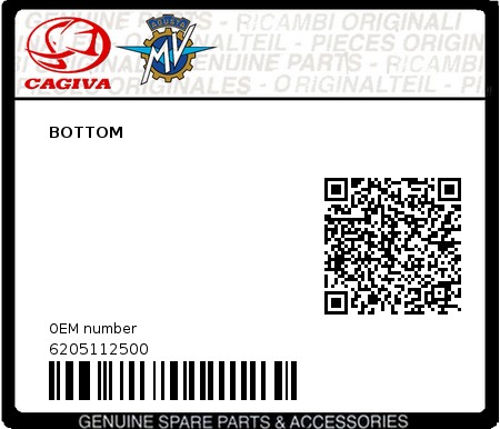Product image: Cagiva - 6205112500 - BOTTOM  0