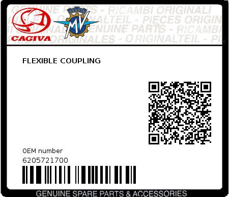Product image: Cagiva - 6205721700 - FLEXIBLE COUPLING  0