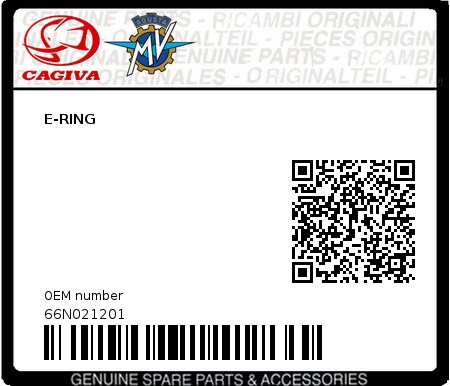 Product image: Cagiva - 66N021201 - E-RING 