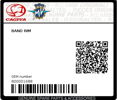 Product image: Cagiva - 800001688 - BAND RIM  0