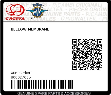 Product image: Cagiva - 800027065 - BELLOW MEMBRANE 