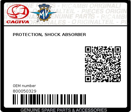 Product image: Cagiva - 800050329 - PROTECTION, SHOCK ABSORBER 