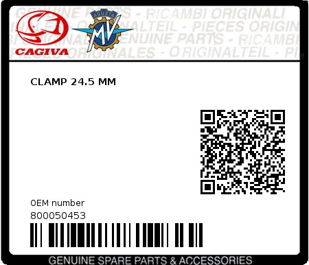 Product image: Cagiva - 800050453 - CLAMP 24.5 MM  0