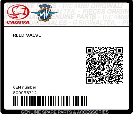 Product image: Cagiva - 800053312 - REED VALVE 