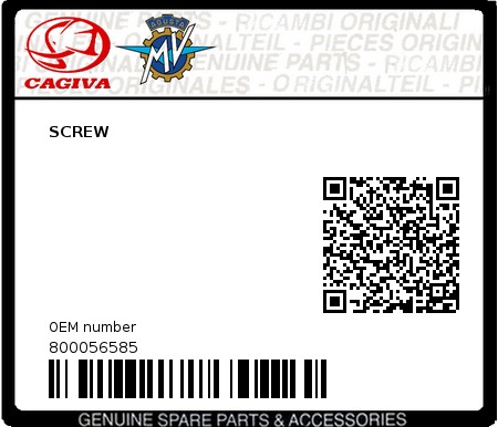 Product image: Cagiva - 800056585 - SCREW  0