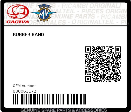 Product image: Cagiva - 800061172 - RUBBER BAND  0