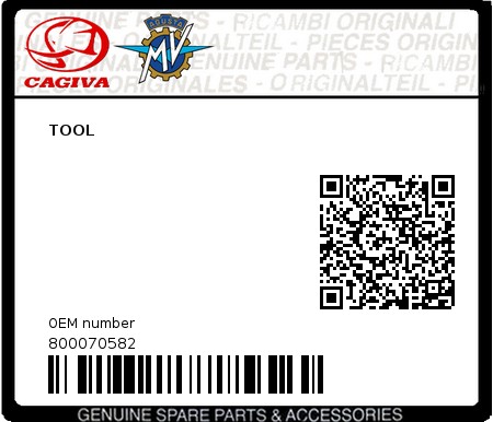 Product image: Cagiva - 800070582 - TOOL 