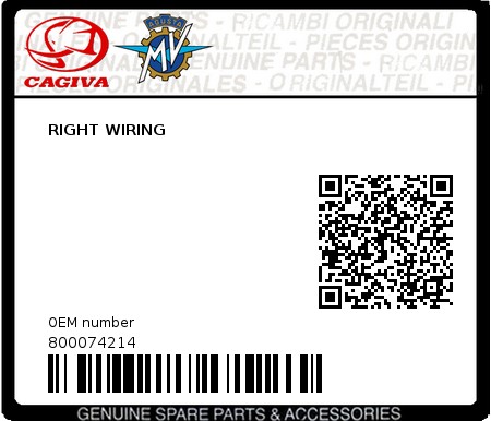 Product image: Cagiva - 800074214 - RIGHT WIRING  0