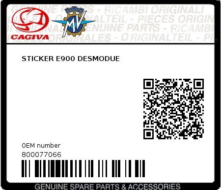 Product image: Cagiva - 800077066 - STICKER E900 DESMODUE  0