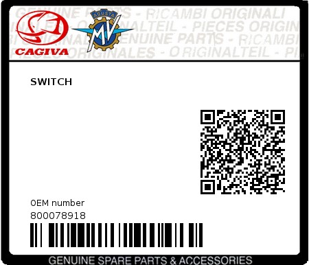 Product image: Cagiva - 800078918 - SWITCH  0