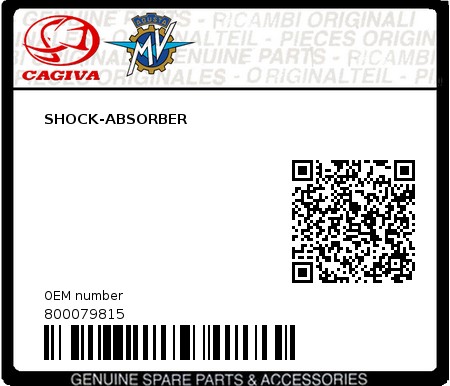 Product image: Cagiva - 800079815 - SHOCK-ABSORBER  0