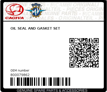 Product image: Cagiva - 800079862 - OIL SEAL AND GASKET SET  0