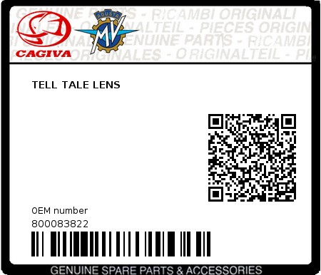 Product image: Cagiva - 800083822 - TELL TALE LENS 