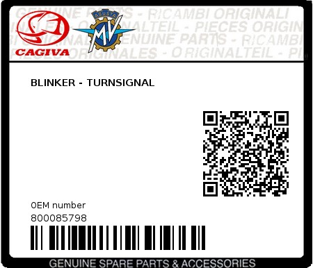 Product image: Cagiva - 800085798 - BLINKER - TURNSIGNAL 