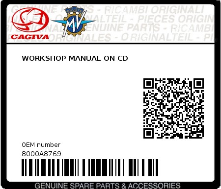 Product image: Cagiva - 8000A8769 - WORKSHOP MANUAL ON CD  0