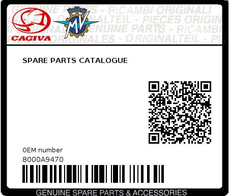 Product image: Cagiva - 8000A9470 - SPARE PARTS CATALOGUE 